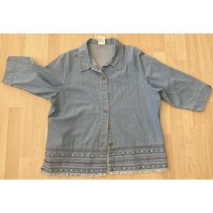 Allison Daily Women's 16W Top Shirt Light-weight Denim Westerncore